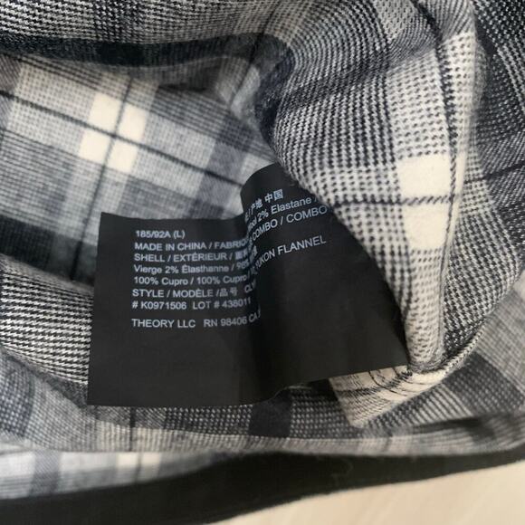 Theory Men's Plaid Flannel Shirt Size L - Picture 5 of 5
